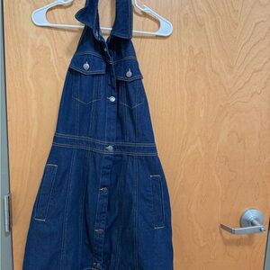 Future Collective Denim Halter Dress